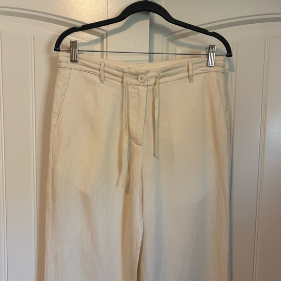 The Row Silk & Linen ''Dandy'' Pants in Ivory wide leg size 2 - Picture 5 of 11